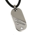 Convertible stainless steel pendant small with your individual engraving