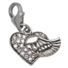 Flying heart pendant made of 925 sterling silver