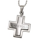 Two-part cross pendant made of stainless steel with individual engraving