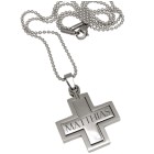 Two-part cross pendant made of stainless steel with individual engraving