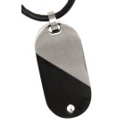 Stainless steel pendant heart convertible - black-silver