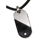 Stainless steel pendant heart - convertible black and white