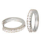 Ear hoops made of 925 sterling silver with 1 row of crystals