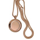 Round medallion pendant SMALL made of stainless steel PVD rose gold colored with chain