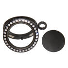 Round medallion pendant SMALL made of stainless steel PVD coated black polished with crystals