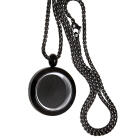 Round medallion pendant SMALL made of stainless steel PVD black colored coated with chain
