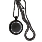 Round medallion pendant SMALL made of stainless steel PVD black colored coated with chain
