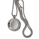 Round medallion pendant SMALL made of polished and matted stainless steel with chain