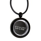 Round medallion pendant SMALL made of stainless steel PVD coated black polished with individual engraving