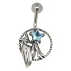 Belly button piercing with witch design 1.6x10mm in several colors with a star