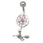 Belly button piercing with witch design 1.6x10mm in several colors