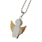 Chain with pendant angel with golden wings, 30x24mm