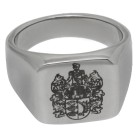 The classic - signet ring made of polished stainless steel and rectangular with your individual engraving
