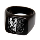 Signet ring made of stainless steel with black PVD coating and your individual engraving