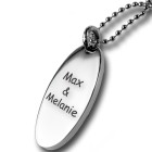 Pendant dog tag oblong made of stainless steel with individual engraving