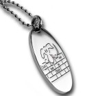Pendant dog tag oblong made of stainless steel with individual engraving