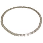 Necklace made of stainless steel, 45 cm long, brushed and polished, slightly rounded
