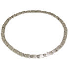Necklace made of stainless steel, 45 cm long, brushed and polished, slightly rounded