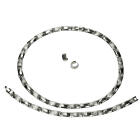 Set made of stainless steel, necklace 46cm long, armand 22cm long, folding hoop earrings