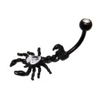 Belly piercing scorpion black surgical steel 1.6x10mm