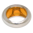 Steel ring with yellow acrylic circles