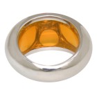 Steel ring with yellow acrylic circles