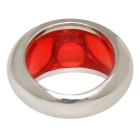 Steel ring with red acrylic colored areas