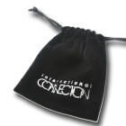 Business card case made of matted stainless steel with individual engraving, opens on the side
