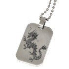 Pendant dog tag 22x34mm made of matted stainless steel with rounded corners and individual engraving