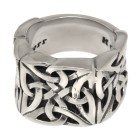 Stainless steel KoolKatana ring with Celtic knot design