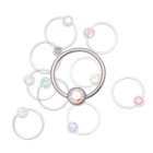 Lip frenulum piercing 0.6mm BCR with flattened ball in different colors and two diameters