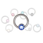 Lip frenulum piercing 1.2mm BCR with flattened ball in different colors