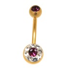 Belly button piercing made of 316L steel with a 2 micron PVD gold coating