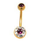 Belly button piercing made of 316L steel with a 2 micron PVD gold coating