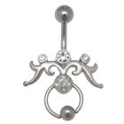 Belly button piercing 1.6x10mm Pierc in piercing tribal with crystals