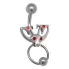 Belly button piercing 1.6x10mm Piercing in mythical creatures with crystals