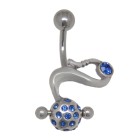 Piercing in Piercing Tribal mit Kristallen und Barbell