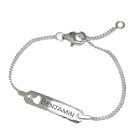 Narrow christening ribbon made of 925 sterling silver