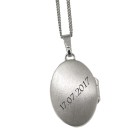 Oval locket made of 925 sterling silver with engraving, 26xx23mm