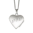 Heart-shaped locket made of 925 sterling silver with engraving