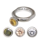 Stainless steel ring with 4 colored attachments to change