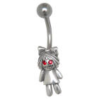 Belly button piercing with a zombie doll design 1.6x10mm