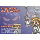 Belly button piercing with a zombie scarecrow design 1.6x10mm