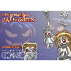 Belly button piercing with a zombie design of blond punks 1.6x10mm