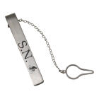 Personalized Stainless Steel Tie Clip with Chain | Custom Engraved Men's Accessory