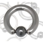 BCR made of polished titanium with a hematite clamping ball in different strengths and diameters