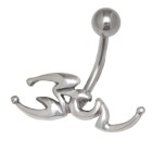Navel piercing 1.6x10mm surgical steel, it is a scorpion - also made of 925 silver