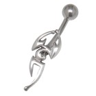 Navel piercing 1.6x10mm surgical steel - more beautiful than reality - scorpion made of 925 silver