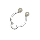 Breast clip made of 925 sterling silver Two Tiny Pearls - mini pearls