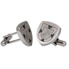 Cufflinks in matt stainless steel, triangular shape with engraving